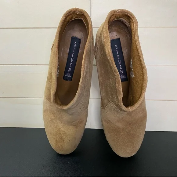 Steve Madden Pembrook Ankle Booties Women's Size 5.5 Shoes M Brown Suede Leather - Picture 7 of 10